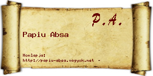 Papiu Absa névjegykártya